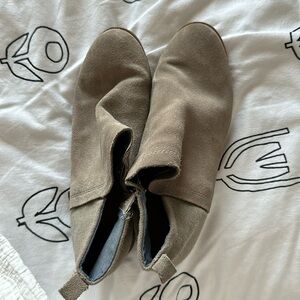 TOMS leather and felt booties